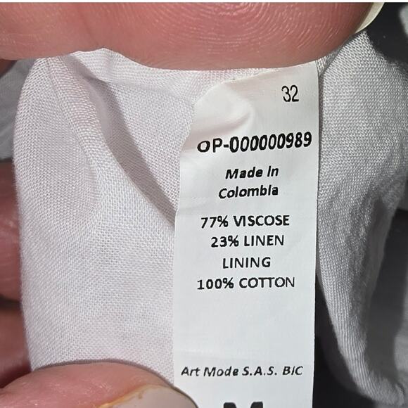 Maaji Mini Dress Green with Ivory Embroidered Flowers Smocked Back Straps M NEW - Picture 7 of 10